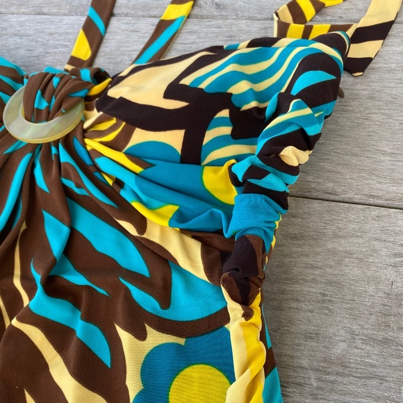 Nine West maxi dress strapless halter floral multi color 6 - Picture 11 of 15